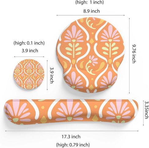 مجموعة مسند المعصم للوحة المفاتيح ولوحة الماوس ومجموعة كوستر من UBOTIE - ارفع محطة العمل الخاصة بك بلمسة نهائية مضيئة وإسفنج الذاكرة والمطاط الطبيعي (ب) in Kuwait