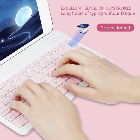 Wireless Keyboard and Mouse Bluetooth Rechargeable Wireless Mouse Keyboard Set Ultra-Slim Portable Compact Keyboard and Mouse Combo for Computer/PC/Windows/Win7/8/10/Mac/iPad/iOS/Phone/Android (Blue) in Saudi Arabia