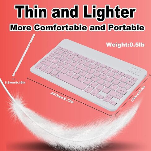 Wireless Keyboard and Mouse Bluetooth Rechargeable Wireless Mouse Keyboard Set Ultra-Slim Portable Compact Keyboard and Mouse Combo for Computer/PC/Windows/Win7/8/10/Mac/iPad/iOS/Phone/Android (Blue) in Saudi Arabia