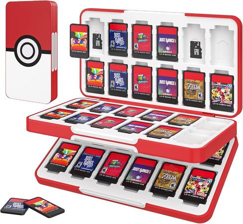 MoKo 48 Game Card Case Compatible with Nintendo Switch OLED 2021/Switch/Switch Lite, Switch Games Holder Case for 48 Switch Game Card & 24 SD Card, Slim & Portable Game Card Storage Box in Saudi Arabia