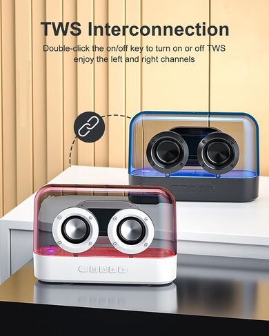 سماعات بلوتوث لاسلكية محمولة K9 5.2، سماعات كمبيوتر شفافة RGB TWS مع محيط ستيريو HiFi 2.0، تدوم 18 ساعة طويلة، بطاقة FM/Type-C/TF متعددة الطرق للعب للكمبيوتر المحمول، أسود in Kuwait