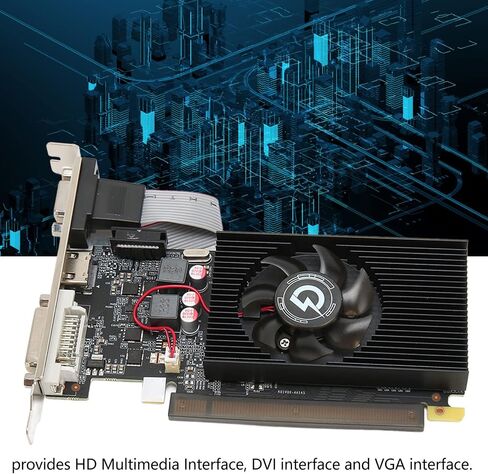 بطاقة رسومات Yunseity GT710، بطاقات رسومات ألعاب الكمبيوتر 4 جيجابايت 64 بت GDDR3 مع مروحة تبريد، ساعة وحدة معالجة الرسومات 954/1334 ميجاهرتز، دعم VGA DVI، بطاقة رسومات فيديو PCI Express 2.0 in Kuwait