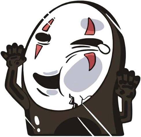 Kaonashi (No Face) Funny Hitting Glass Vinyl Decal Sticker for Car/Window/Computer (4.3" x 4.5") in Saudi Arabia