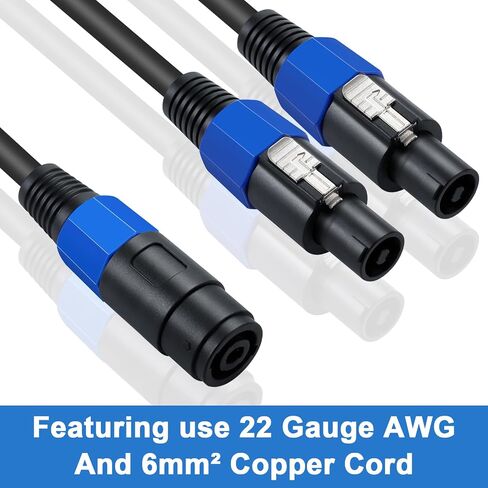 Poyiccot Speakon Splitter Cable 1 Female to 2 Male Speaker Break Out Cable, 22 AWG Speakon Extension Cable for DJ PA Stage Loudspeaker Amplifier Copper Cord with Twist Lock, 1.5ft in Saudi Arabia