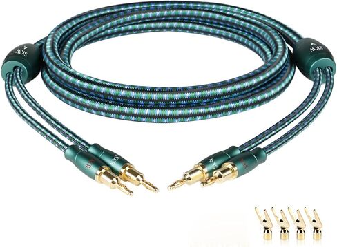 SKW Single Speaker Cable with Convertible Banana and Spade Plugs Entry Level HC Series Cable 10ft/3M (One Cable) in Saudi Arabia