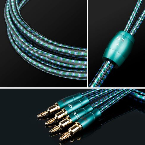 SKW Single Speaker Cable with Convertible Banana and Spade Plugs Entry Level HC Series Cable 10ft/3M (One Cable) in Saudi Arabia