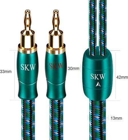 SKW Single Speaker Cable with Convertible Banana and Spade Plugs Entry Level HC Series Cable 10ft/3M (One Cable) in Saudi Arabia