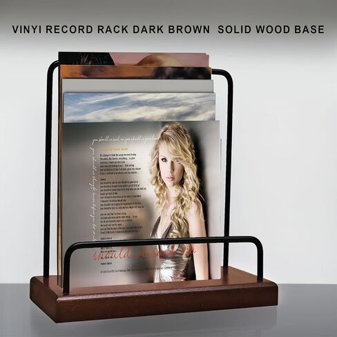 Vintage desktop vinyl record rack, solid acacia wood vinyl record display rack, display your singles and LPs in this desktop vinyl record rack, a gift for a friend! in Saudi Arabia