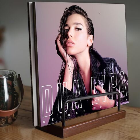Vintage desktop vinyl record rack, solid acacia wood vinyl record display rack, display your singles and LPs in this desktop vinyl record rack, a gift for a friend! in Saudi Arabia