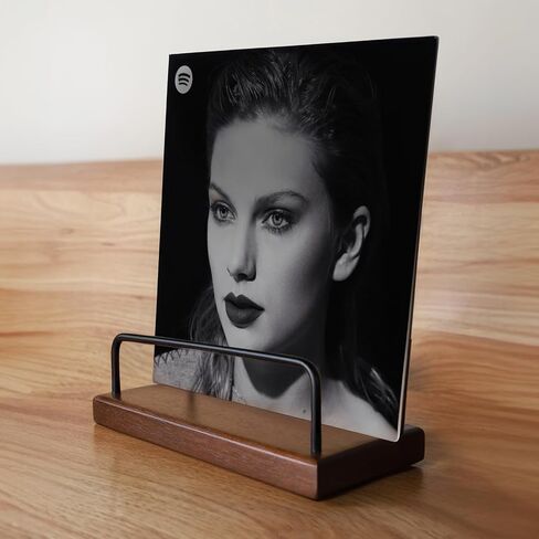 Vintage desktop vinyl record rack, solid acacia wood vinyl record display rack, display your singles and LPs in this desktop vinyl record rack, a gift for a friend! in Saudi Arabia