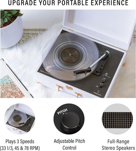Crosley CR6253A-GY Anthology Vintage 3-Speed Bluetooth Suitcase Turntable, Gray in Saudi Arabia