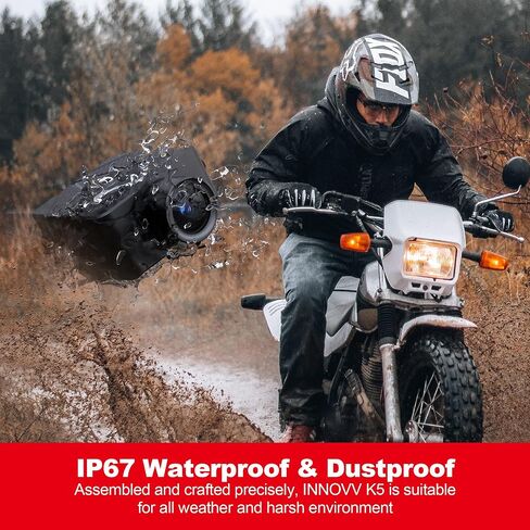 K5 Motorcycle Dash Cam Front and Rear, 4K UHD+1080P, IP67 Waterproof Motorcycle Camera with GPS, Night Vision, Faster 5GWi-Fi, 24H Parking Mode, Loop Record, Support 512G(SD card not included) in Saudi Arabia