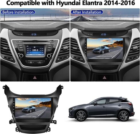 2G+64G Android 13 Car Stereo for Hyundai Elantra 2014-2016 with Wireless Apple Carplay Android Auto,9" HD Touchscreen Car Radio with GPS Navigation WiFi Bluetooth FM/RDS Daul USB SWC AHD Backup Camera in Saudi Arabia