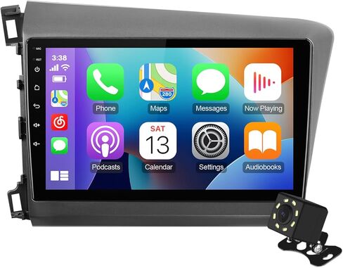 ستيريو سيارة 9 بوصة IPS تعمل باللمس Android 12 لسيارة Honda Civic 2012-2015 مع CarPlay اللاسلكي وAndroid Auto 2+32 جيجابايت راديو السيارة، يدعم نظام تحديد المواقع العالمي (GPS)، واي فاي، بلوتوث، راديو FM، كاميرا احتياطية، SWC، USB مزدوج in Kuwait