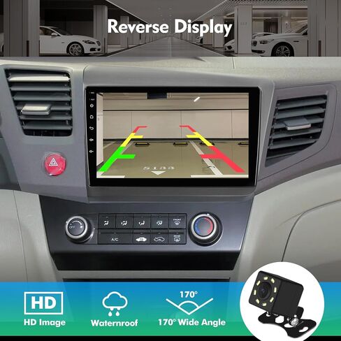ستيريو سيارة 9 بوصة IPS تعمل باللمس Android 12 لسيارة Honda Civic 2012-2015 مع CarPlay اللاسلكي وAndroid Auto 2+32 جيجابايت راديو السيارة، يدعم نظام تحديد المواقع العالمي (GPS)، واي فاي، بلوتوث، راديو FM، كاميرا احتياطية، SWC، USB مزدوج in Kuwait