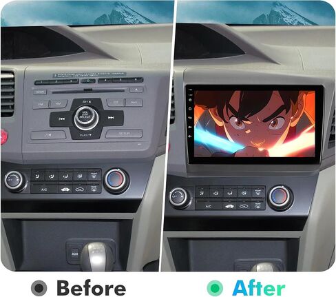 ستيريو سيارة 9 بوصة IPS تعمل باللمس Android 12 لسيارة Honda Civic 2012-2015 مع CarPlay اللاسلكي وAndroid Auto 2+32 جيجابايت راديو السيارة، يدعم نظام تحديد المواقع العالمي (GPS)، واي فاي، بلوتوث، راديو FM، كاميرا احتياطية، SWC، USB مزدوج in Kuwait