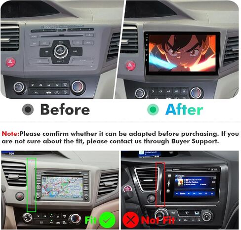 ستيريو سيارة 9 بوصة IPS تعمل باللمس Android 12 لسيارة Honda Civic 2012-2015 مع CarPlay اللاسلكي وAndroid Auto 2+32 جيجابايت راديو السيارة، يدعم نظام تحديد المواقع العالمي (GPS)، واي فاي، بلوتوث، راديو FM، كاميرا احتياطية، SWC، USB مزدوج in Kuwait