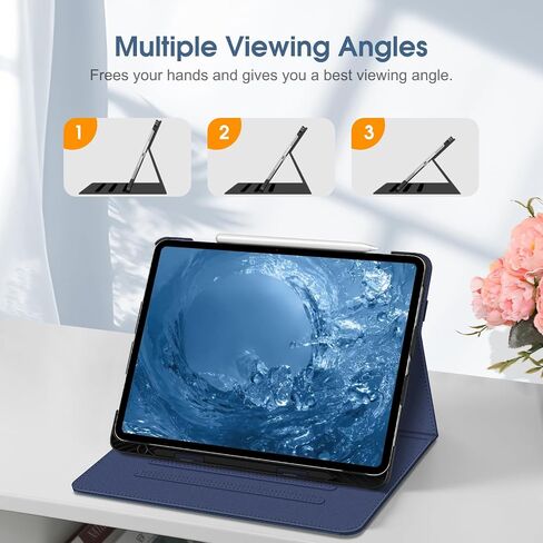 حافظة Fintie Folio لجهاز iPad Pro مقاس 13 بوصة (M4) 2024، غطاء حامل واقٍ متعدد الزوايا مع حامل أقلام وجيب، خاصية النوم/الاستيقاظ التلقائي، أسود in Saudi Arabia