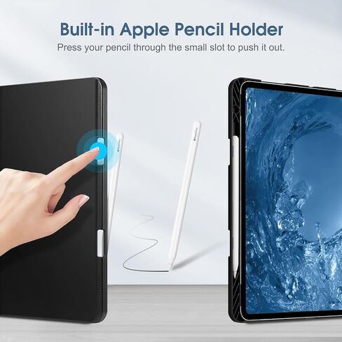 حافظة Fintie Folio لجهاز iPad Pro مقاس 13 بوصة (M4) 2024، غطاء حامل واقٍ متعدد الزوايا مع حامل أقلام وجيب، خاصية النوم/الاستيقاظ التلقائي، أسود in Saudi Arabia