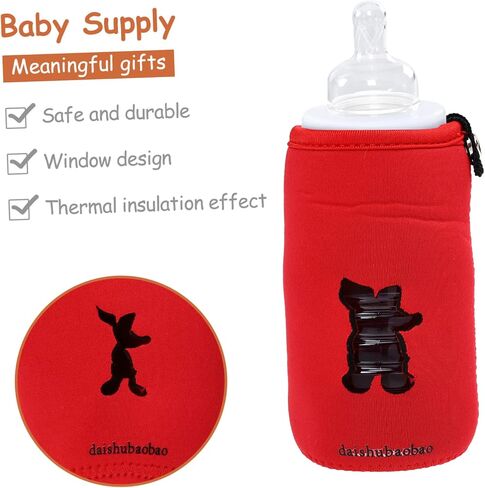 4pcs Bottle Warmer Baby Bottle Handles Water Bottle Case Silicone Boot for Water Sleeve Feeding Glass Baby Bottle Waterproof Fabric Toddler Universal Bracket in Saudi Arabia