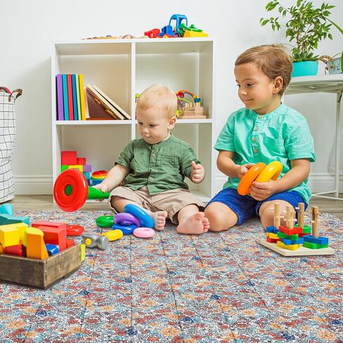Thick Cotton 50x50 Baby Play Mat for Playpen, Soft Cushioning Playpen Baby Mat for Kids Toddler Crawling and Playing,Machine Washable Mat and Foldable for Easy Store in Saudi Arabia