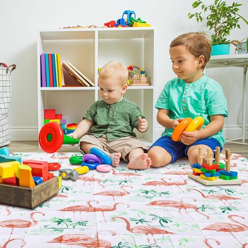 Thick Cotton 50x50 Baby Play Mat for Playpen, Soft Cushioning Playpen Baby Mat for Kids Toddler Crawling and Playing,Machine Washable Mat and Foldable for Easy Store in Saudi Arabia