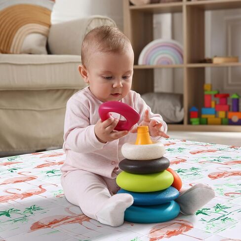 Thick Cotton 50x50 Baby Play Mat for Playpen, Soft Cushioning Playpen Baby Mat for Kids Toddler Crawling and Playing,Machine Washable Mat and Foldable for Easy Store in Saudi Arabia