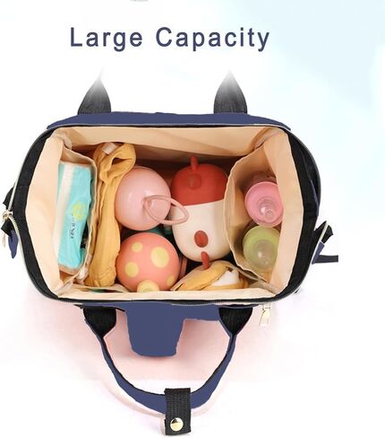 Cartoon Mouse Diaper Bag Backpack, Waterproof Diaper Nappy Bag Travel Back Pack Large Capacity Pink in Saudi Arabia