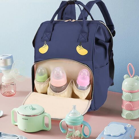 Cartoon Mouse Diaper Bag Backpack, Waterproof Diaper Nappy Bag Travel Back Pack Large Capacity Pink in Saudi Arabia