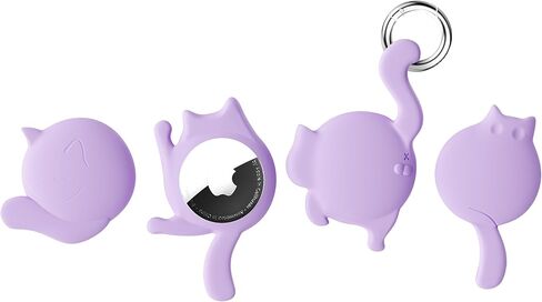 4 عبوات من حامل بطاقات الهواء المتوافقة مع AirTag، حافظة بطاقات هوائية واقية من السيليكون مضادة للماء ومضادة للصدمات مع سلسلة مفاتيح، مقاومة للخدش لتتبع الحيوانات الأليفة، والأطفال، والحقائب، والمفاتيح، والأمتعة، وردي in Kuwait