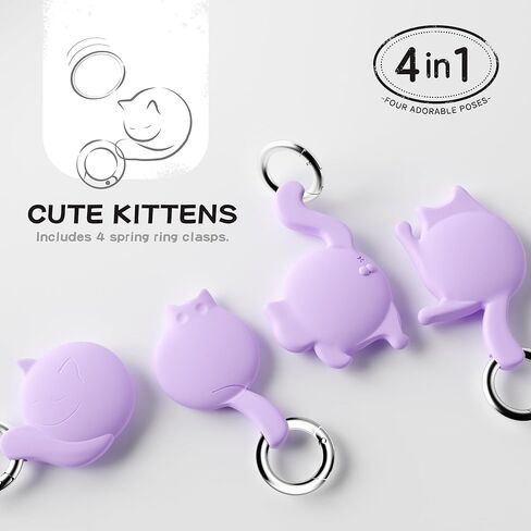 4 عبوات من حامل بطاقات الهواء المتوافقة مع AirTag، حافظة بطاقات هوائية واقية من السيليكون مضادة للماء ومضادة للصدمات مع سلسلة مفاتيح، مقاومة للخدش لتتبع الحيوانات الأليفة، والأطفال، والحقائب، والمفاتيح، والأمتعة، وردي in Kuwait