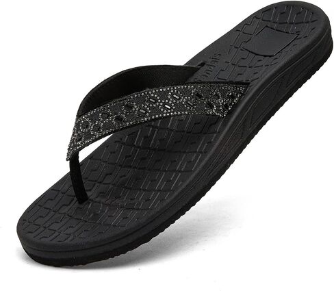 RIKANR Womens Flip Flops, Plantar Fasciitis Sandals for Flat Feet Dressy Comfortable Casual Sandals Walking with Arch Support Thong Flip Flops Beach Sandals Summer in Saudi Arabia