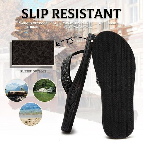 RIKANR Womens Flip Flops, Plantar Fasciitis Sandals for Flat Feet Dressy Comfortable Casual Sandals Walking with Arch Support Thong Flip Flops Beach Sandals Summer in Saudi Arabia
