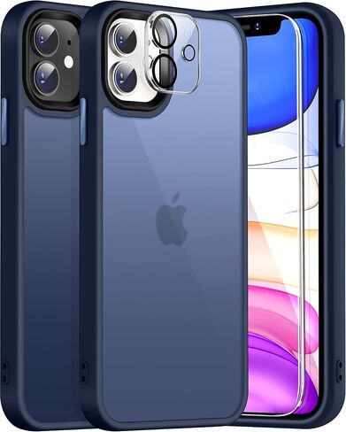[5 in 1 for iPhone 11 Case, [Anti-Yellowing] [Military-Grade Protection] [with 2 Screen Protector and 2 Camera Protector] Full-Body Protective Phone Case. (Brass Color)… in Saudi Arabia