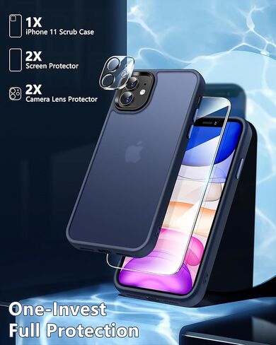 [5 in 1 for iPhone 11 Case, [Anti-Yellowing] [Military-Grade Protection] [with 2 Screen Protector and 2 Camera Protector] Full-Body Protective Phone Case. (Brass Color)… in Saudi Arabia