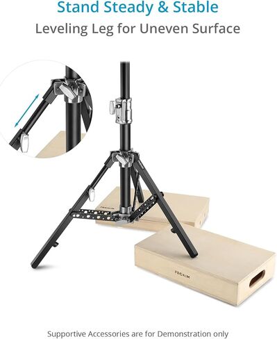 حامل شاشة PROAIM مزدوج الناهض بطول 6.16 قدم مع حامل 5/8 بوصة. يتضمن ساق روكي ماونتن. يتراوح الارتفاع من 29 بوصة إلى 74 بوصة. الحمولة: 33 كجم/72 رطل (TP-MNST-01) in Kuwait