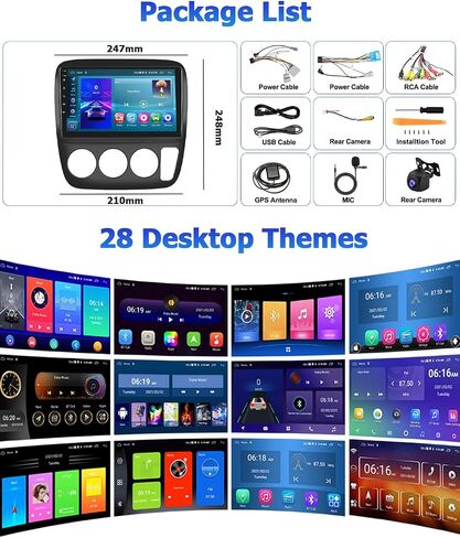 لهوندا CRV 1997-2001 Android Car Stereo Radio Dash Kit، مع Apple Carplay Android Auto Hikity 2+64GB 9 بوصة تعمل باللمس راديو GPS WiFi Bluetooth Mirror Link SWC كاميرا احتياطية، أسود in Saudi Arabia