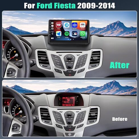 [2+64G] ستيريو سيارة Android 13 لسيارة Ford Fiesta 2009-2014 مع Apple Carplay&Android Auto، راديو سيارة بشاشة تعمل باللمس 9 بوصة مع مرآة Link GPS WiFi Bluetooth FM/RDS SWC Dual USB/AUX-in+كاميرا احتياطية in Saudi Arabia