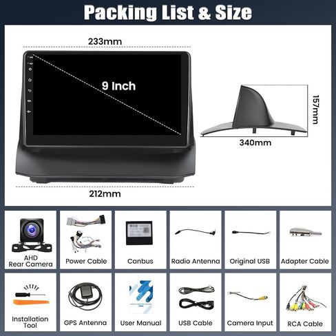 [2+64G] ستيريو سيارة Android 13 لسيارة Ford Fiesta 2009-2014 مع Apple Carplay&Android Auto، راديو سيارة بشاشة تعمل باللمس 9 بوصة مع مرآة Link GPS WiFi Bluetooth FM/RDS SWC Dual USB/AUX-in+كاميرا احتياطية in Saudi Arabia