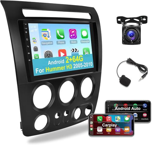 [2+64G] Android 13 Car Radio for Hummer H3 2005-2010 - Wireless Carplay and Android Auto - 9 Inch Touchscreen Car Stereo with Multiple UI/GPS/WiFi/SWC + AHD Backup Camera in Saudi Arabia