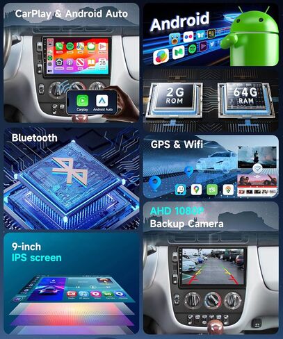 2G+64G Android Car Radio for Mercedes Benz ML320 1998-2002 with Wireless Carplay Android Auto Mirror Link,Podofo 9'' Touch Screen Car Stereo with Canbus BT FM GPS WiFi Backup Camera in Saudi Arabia
