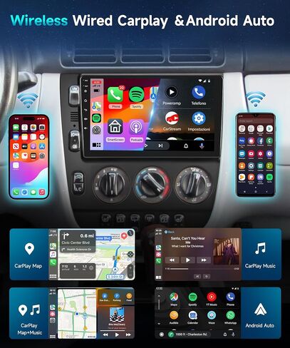 2G+64G Android Car Radio for Mercedes Benz ML320 1998-2002 with Wireless Carplay Android Auto Mirror Link,Podofo 9'' Touch Screen Car Stereo with Canbus BT FM GPS WiFi Backup Camera in Saudi Arabia