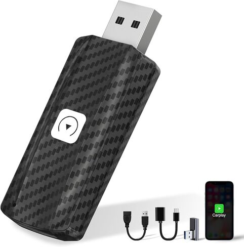 Wireless CarPlay Adapter for Apple iPhone Converts Wired to Wireless Car Play Dongle for Wireless, for Cars Model 2017+ & iOS 12+ Stable Fast Connection for Wireless Car Play Dongle in Kuwait