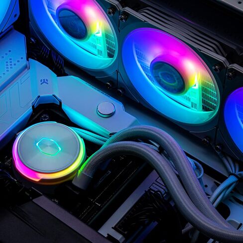 مبرد سائل وحدة المعالجة المركزية Cooler Master MasterLiquid Atmos 360 Black - نظام تبريد المياه AIO، مضخة حجرة مزدوجة، مراوح Sickleflow 120 Edge مثبتة مسبقًا، دعامات Gen 2 RGB وLGA1700 وAM5 in Kuwait