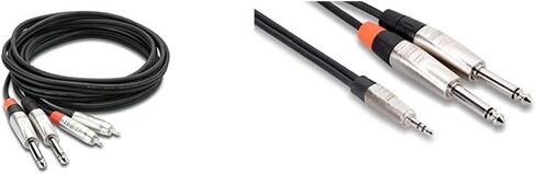 Hosa HPR-005X2 Dual REAN 1/4" TS to RCA Pro Stereo Interconnect Cable, 5 Feet in Saudi Arabia