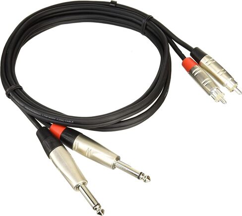 Hosa HPR-005X2 Dual REAN 1/4" TS to RCA Pro Stereo Interconnect Cable, 5 Feet in Saudi Arabia