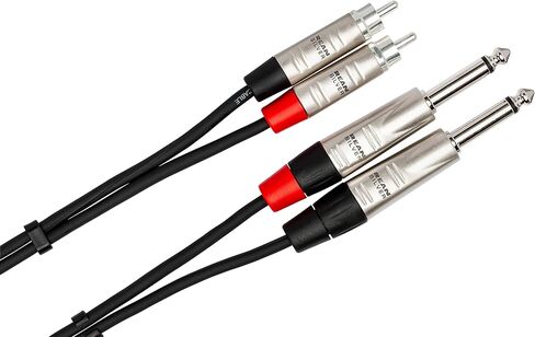 Hosa HPR-005X2 Dual REAN 1/4" TS to RCA Pro Stereo Interconnect Cable, 5 Feet in Saudi Arabia
