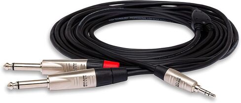 Hosa HPR-005X2 Dual REAN 1/4" TS to RCA Pro Stereo Interconnect Cable, 5 Feet in Saudi Arabia
