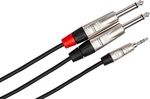 Hosa HPR-005X2 Dual REAN 1/4" TS to RCA Pro Stereo Interconnect Cable, 5 Feet in Saudi Arabia