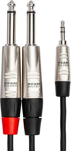 Hosa HPR-005X2 Dual REAN 1/4" TS to RCA Pro Stereo Interconnect Cable, 5 Feet in Saudi Arabia